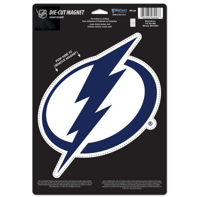 Imán troquelado con el logotipo de Tampa Bay Lightning, 6,25" x 9"