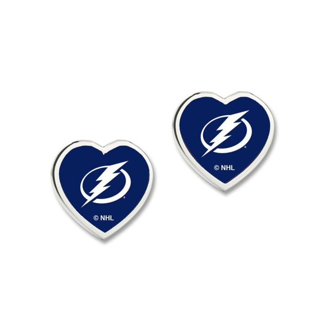 Tampa Bay Lightning Earrings w/3D Heart