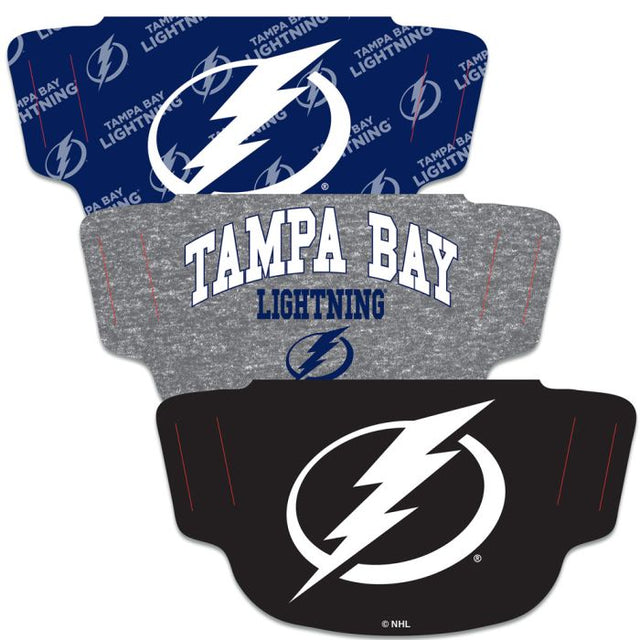 Paquete de 3 mascarillas para fanáticos del Tampa Bay Lightning