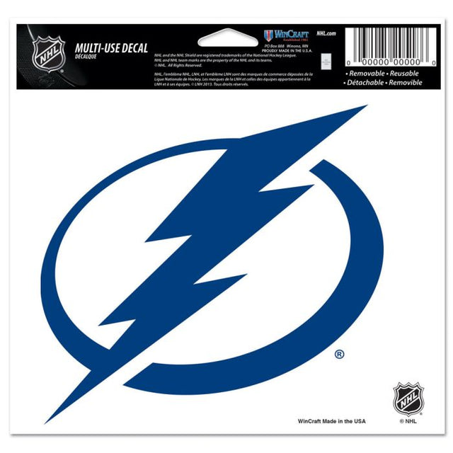 Tampa Bay Lightning Multi-Use Decal -Clear Bckrgd 5" x 6"