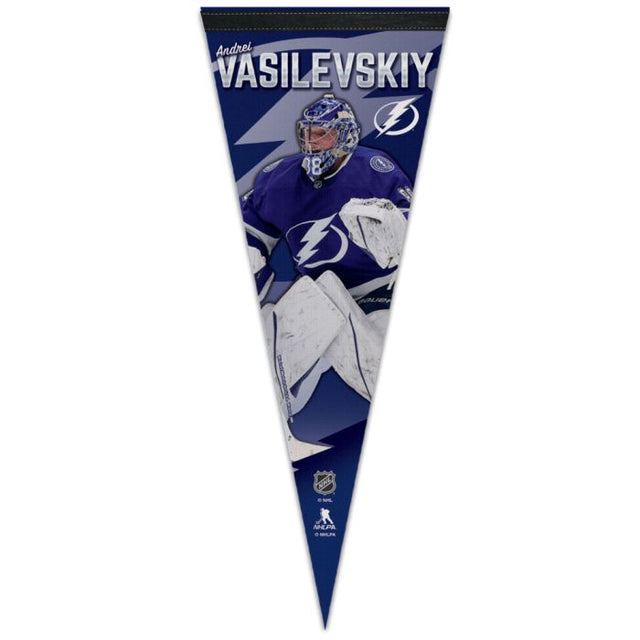 Banderín premium de Tampa Bay Lightning de 12" x 30" Andrei Vasilevskiy