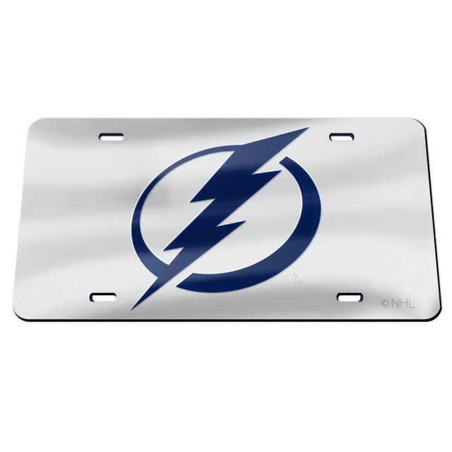 Placas de matrícula clásicas de acrílico color PLATA de Tampa Bay Lightning