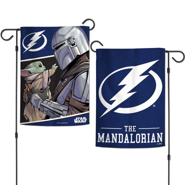 Banderas de jardín de Tampa Bay Lightning/Star Wars Mandalorian de 2 lados, 12,5" x 18"