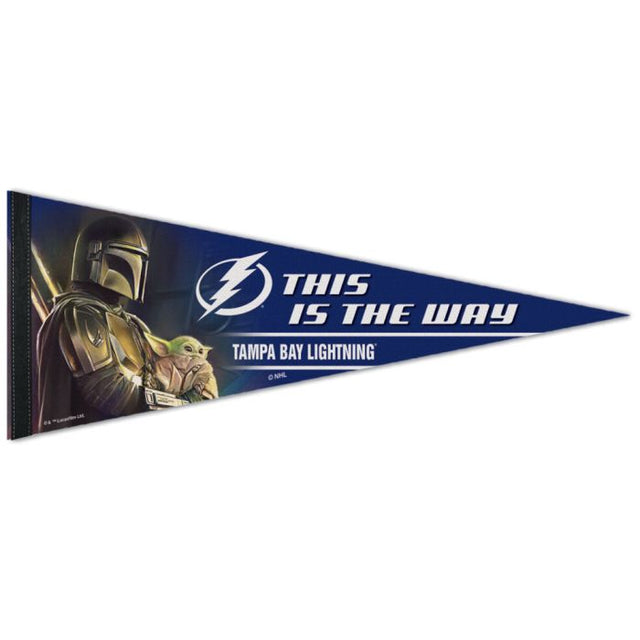 Banderín premium de Tampa Bay Lightning/Star Wars Mandalorian de 12" x 30"