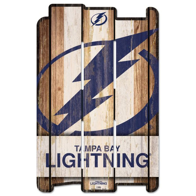 Letrero de madera para cerca de Tampa Bay Lightning