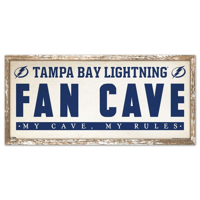 Letrero de madera de Tampa Bay Lightning de 8" x 17"