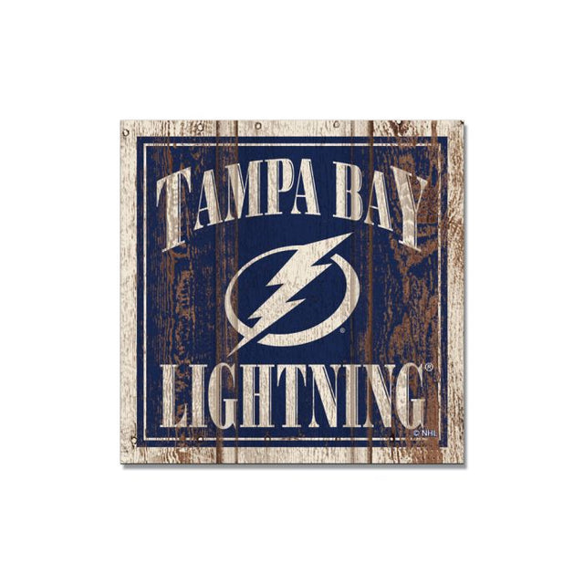 Imán de madera de los Tampa Bay Lightning de 3" x 3"