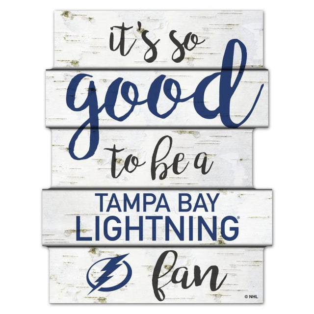 Letrero de madera de abedul de Tampa Bay Lightning de 11" x 14"