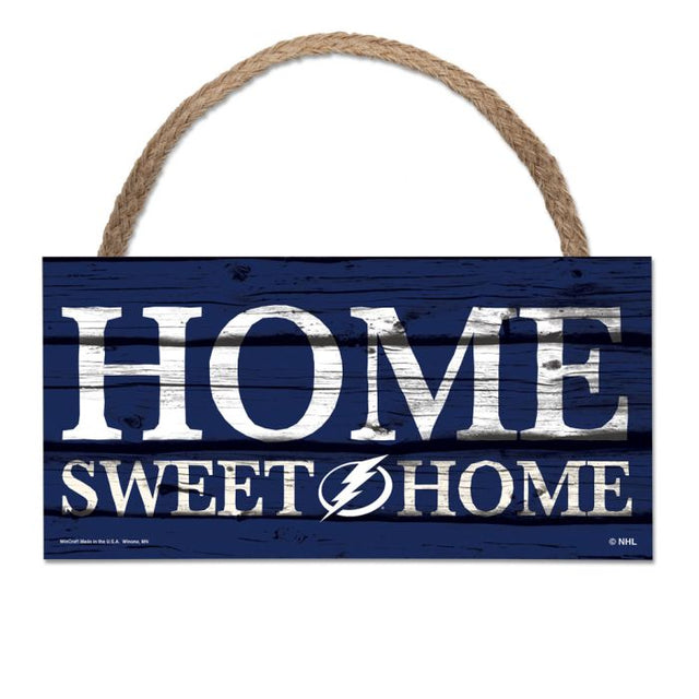 Tampa Bay Lightning home sweet home Wood Sign w/Rope 5" x 10"