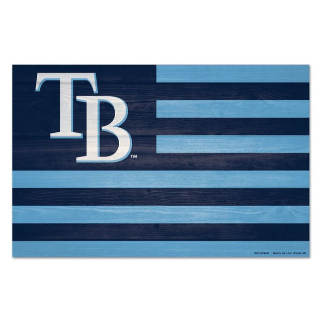 Letrero de madera con la frase americana de los Tampa Bay Rays, 11" x 17", 1/4" de grosor