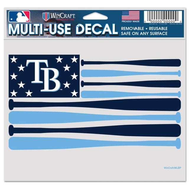 Calcomanía multiusos de los Tampa Bay Rays con el logo BATS, fondo transparente, 5" x 6"