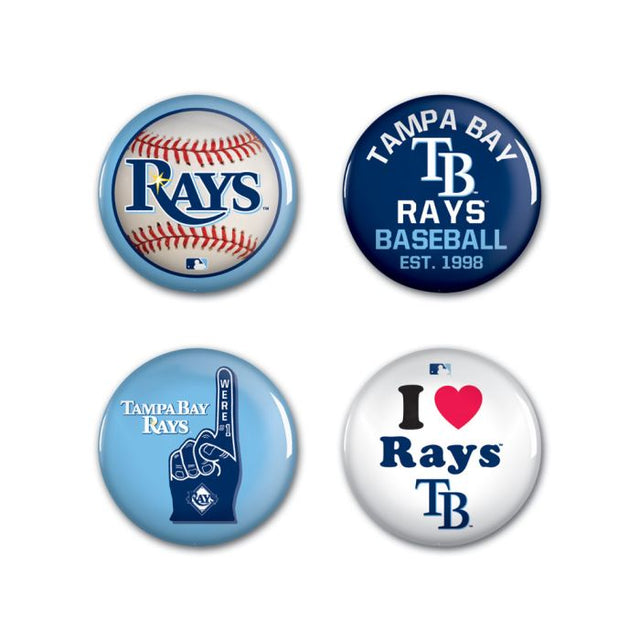 Tampa Bay Rays Button 4 Pack 1 1/4" Rnd