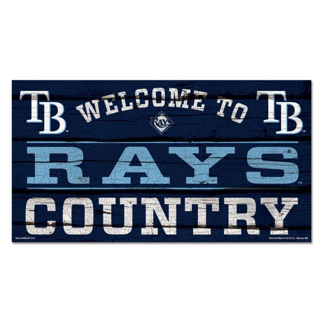 Letrero de madera de los Tampa Bay Rays COUNTRY de 13" x 24" y 1/4" de grosor