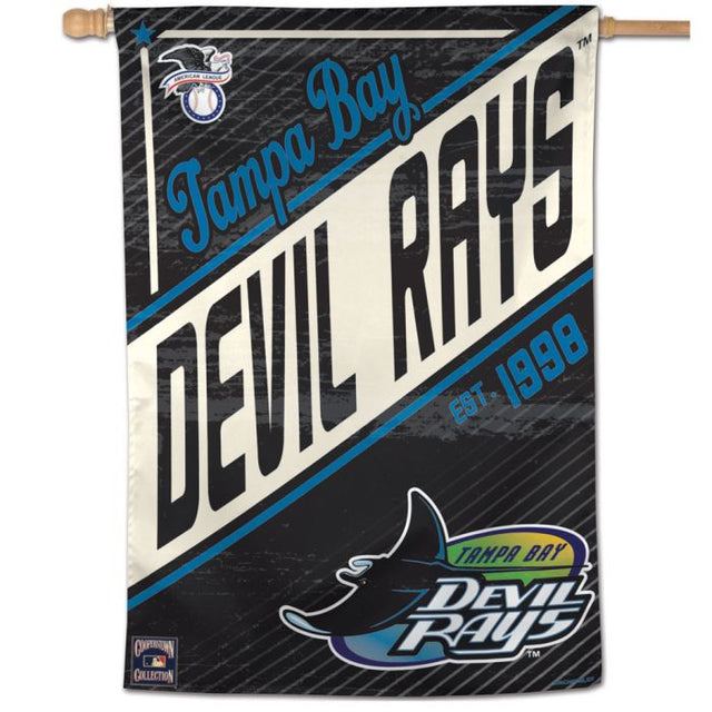 Bandera vertical de los Tampa Bay Rays/Cooperstown de Cooperstown, 28" x 40"