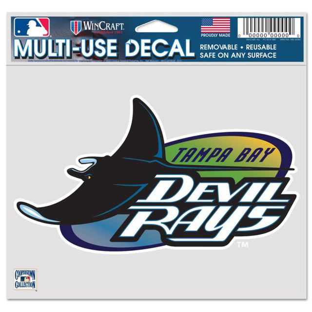 Tampa Bay Rays / Cooperstown Multi-Use Decal -Clear Bckrgd 5" x 6"