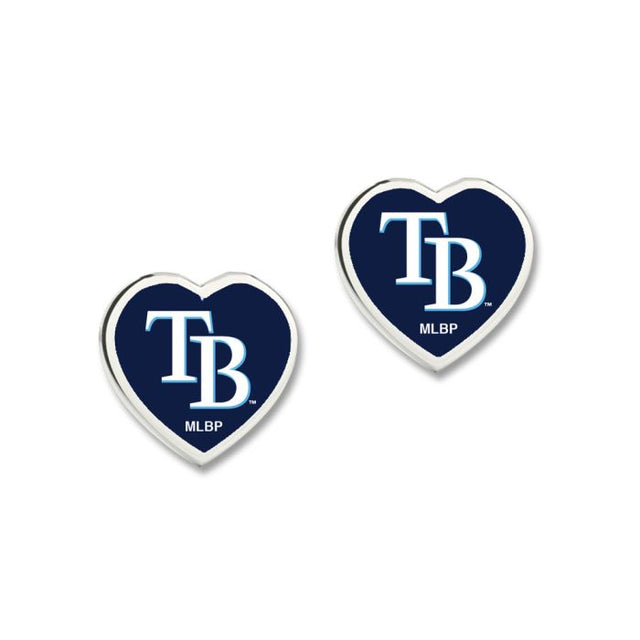 Pendientes de los Tampa Bay Rays con corazón en 3D