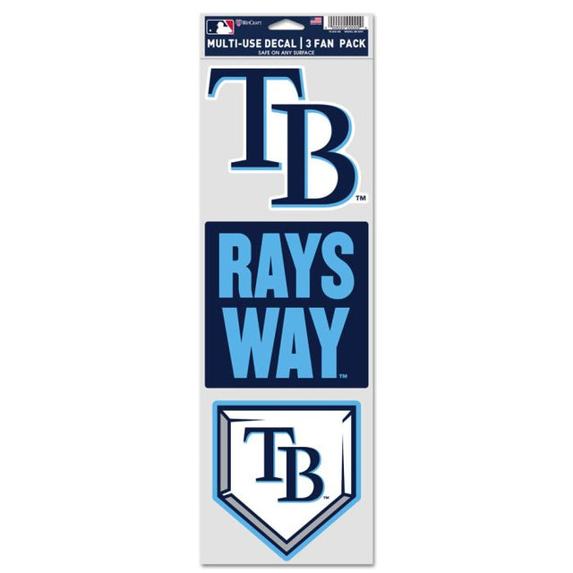 Calcomanías para fanáticos de los Tampa Bay Rays de 3,75" x 12"