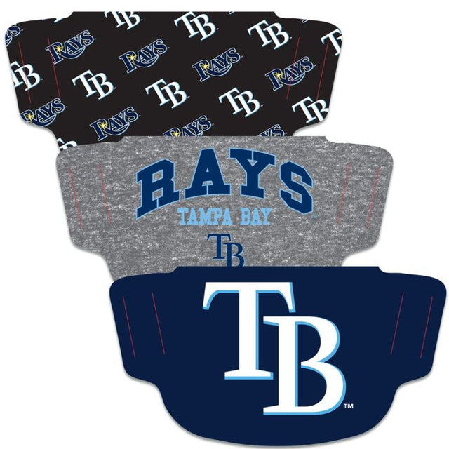 Paquete de 3 mascarillas para fanáticos de los Tampa Bay Rays