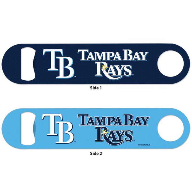 Abridor de botellas de metal de dos caras de los Tampa Bay Rays