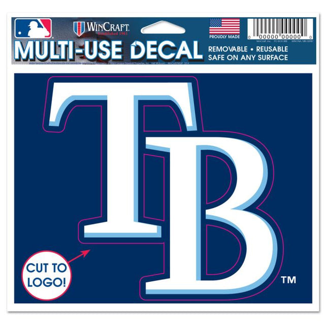 Calcomanía multiusos de los Tampa Bay Rays: cortada con el logotipo de 5" x 6"