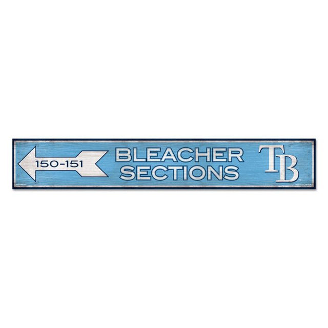 Tampa Bay Rays SECTIONS Wood Sign 6"x36" 3/8" thick