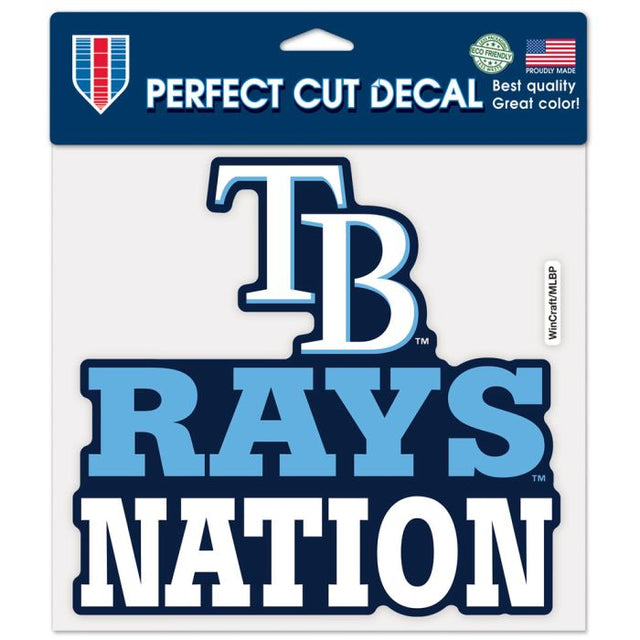 Calcomanía de color de corte perfecto con el eslogan de los Tampa Bay Rays de 8" x 8"