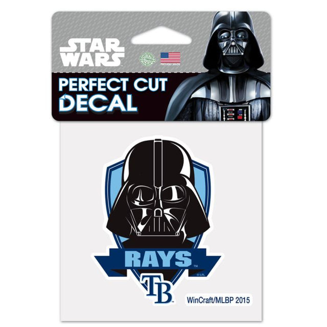 Calcomanía de color de corte perfecto de Darth Vader de los Tampa Bay Rays / Star Wars de 4" x 4"