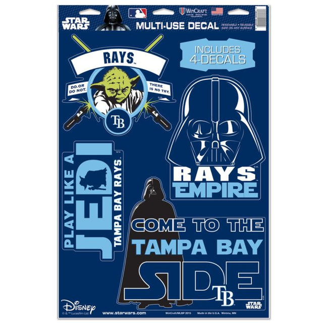 Tampa Bay Rays / Star Wars Darth Vader &amp; Yoda Multi-Use Decal 11" x 17"