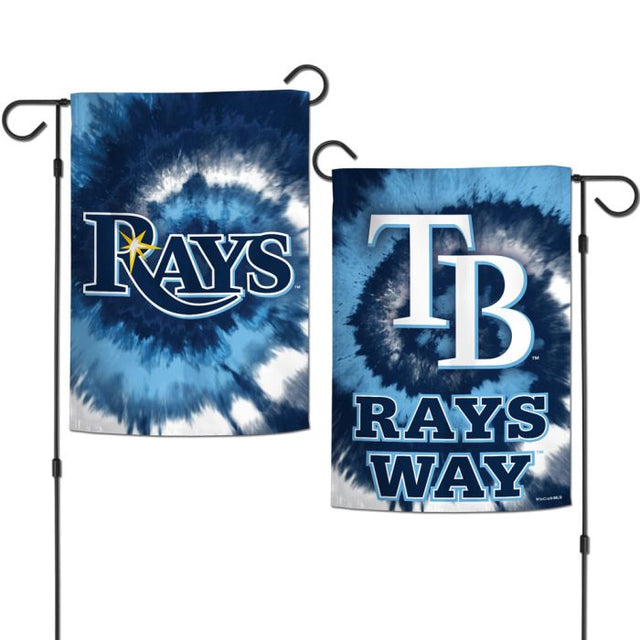 Banderas de jardín teñidas con motivos de los Tampa Bay Rays, de 2 lados, 12,5" x 18"