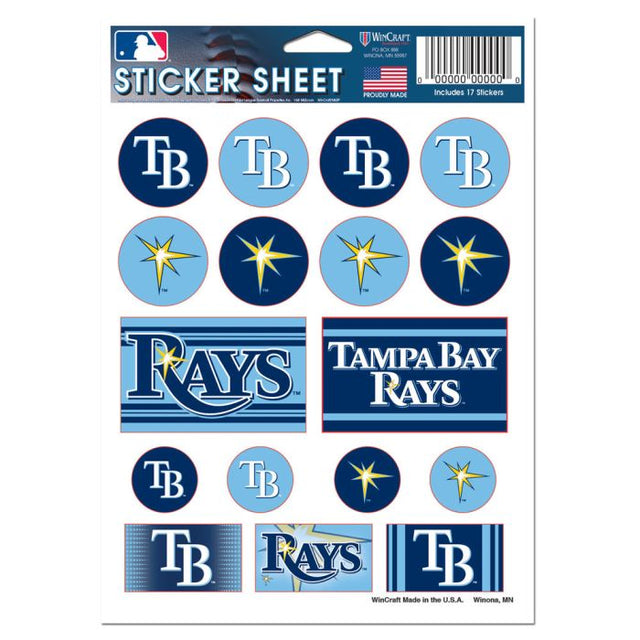 Tampa Bay Rays Vinyl Sticker Sheet 5" x 7"