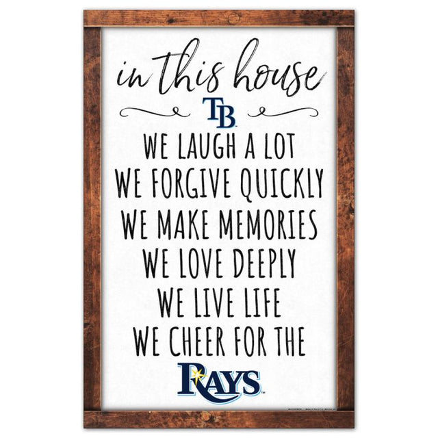 Letrero de madera de los Tampa Bay Rays de 11" x 17" y 1/4" de grosor