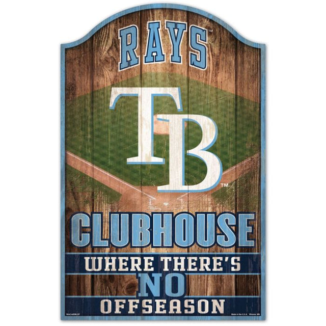 Letrero de madera de los Tampa Bay Rays de 11" x 17" y 1/4" de grosor