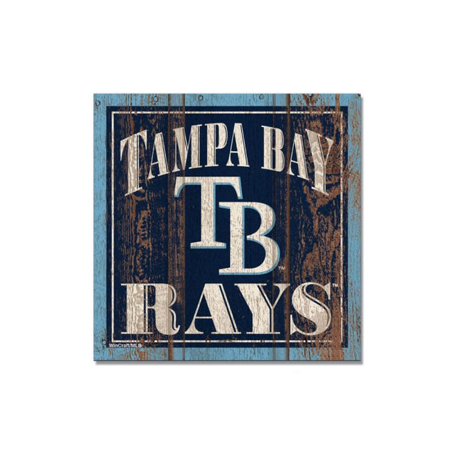 Imán de madera de los Tampa Bay Rays de 3" x 3"