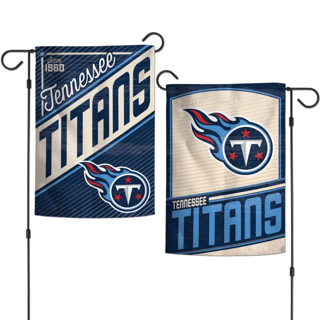 Banderas de jardín retro con logotipo clásico de Tennessee Titans, de 2 lados, 12,5" x 18"