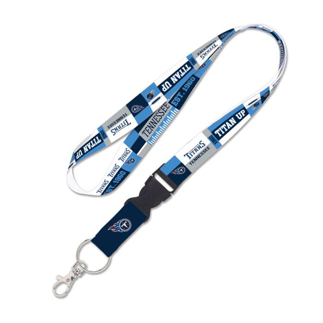 Tennessee Titans Color Block Lanyard w/detachable buckle 1"