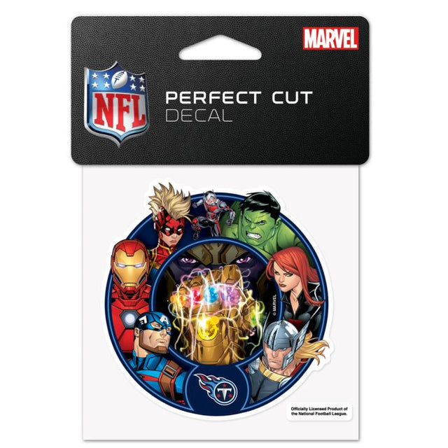 Tennessee Titans / Marvel (C) Calcomanía de color de corte perfecto de Marvel 2021 de 4" x 4"