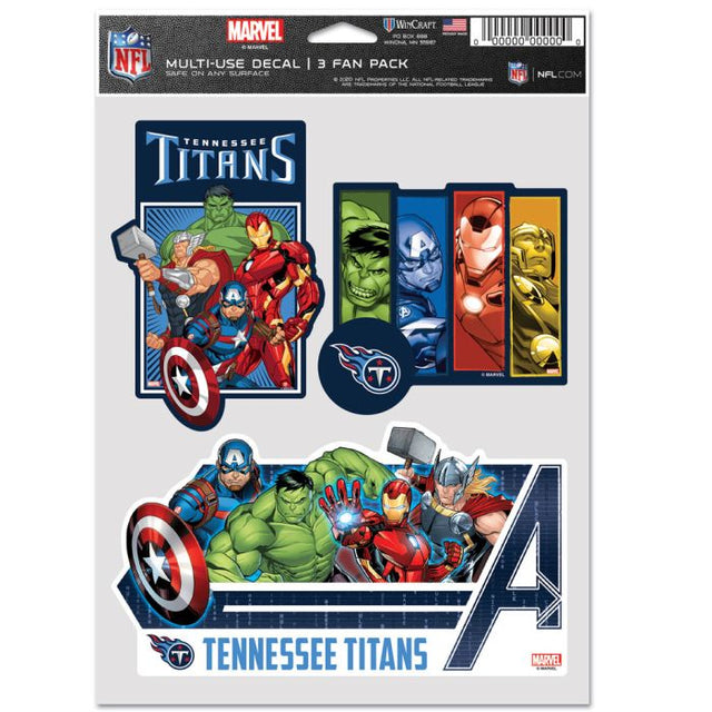 Tennessee Titans / Marvel (c) Paquete de 3 fanáticos multiusos MARVEL 2021