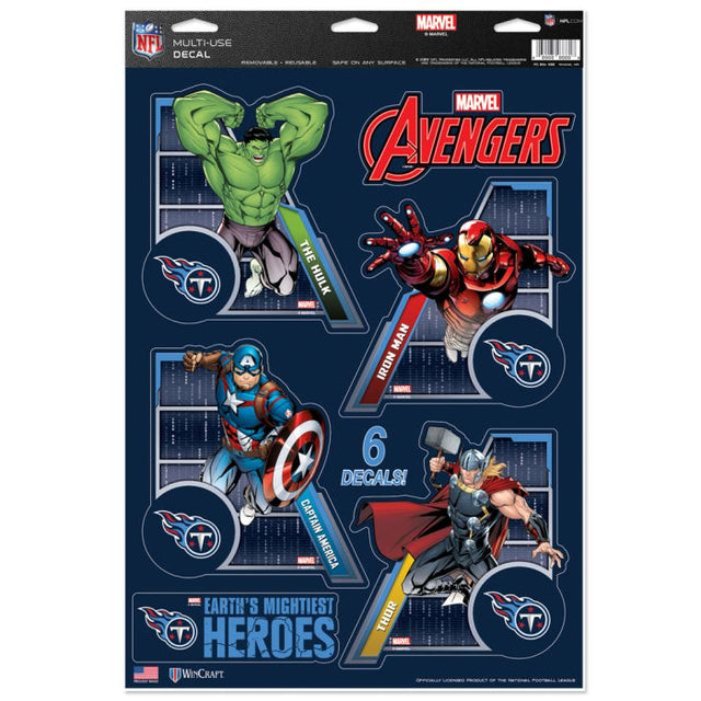 Tennessee Titans / Marvel (c) 2021 Calcomanía multiusos MARVEL de 11" x 17"