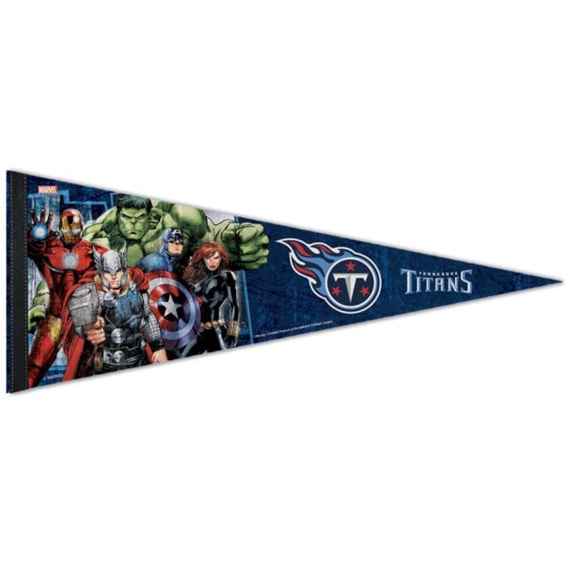 Tennessee Titans / Marvel (c) Banderín premium MARVEL 2021 de 12" x 30"