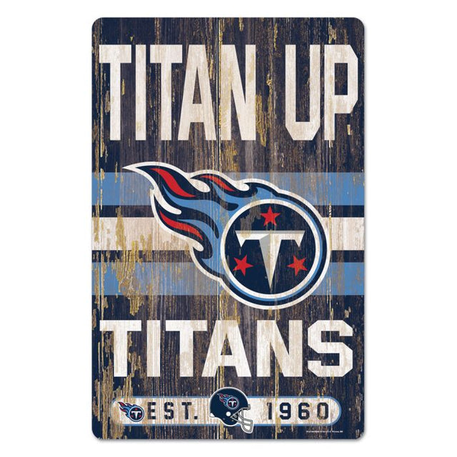 Tennessee Titans Slogan Wood Sign 11" x 17" 1/4" thick