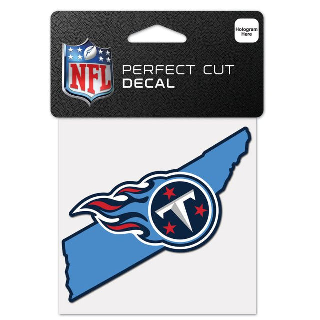 Calcomanía de color con corte perfecto y forma del estado de Tennessee Titans, 4" x 4"