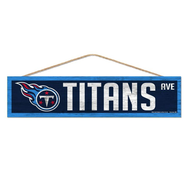 Tennessee Titans Wood Sign-with Rope 4" x 17"