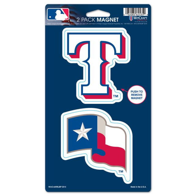 Paquete de 2 imanes de los Texas Rangers de 5" x 9"