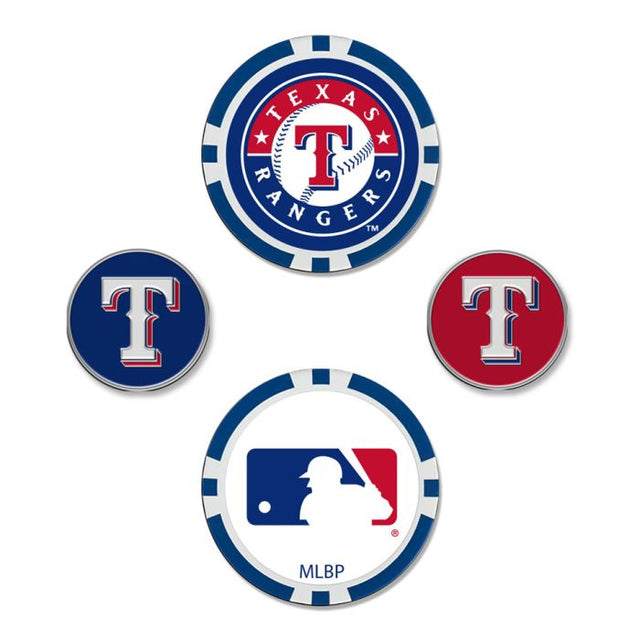 Juego de cuatro marcadores de pelota de los Texas Rangers