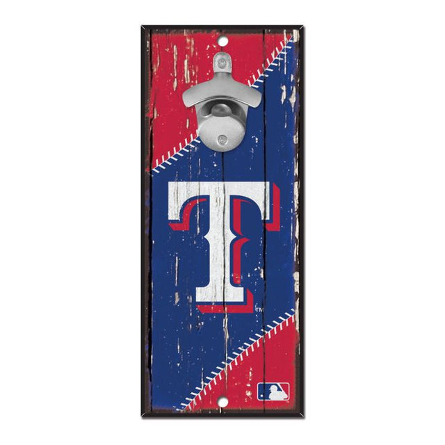 Letrero destapador de botellas de los Texas Rangers de 5 x 11 pulgadas