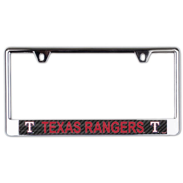 Texas Rangers CARBON Lic Plate Frame B/O Printed