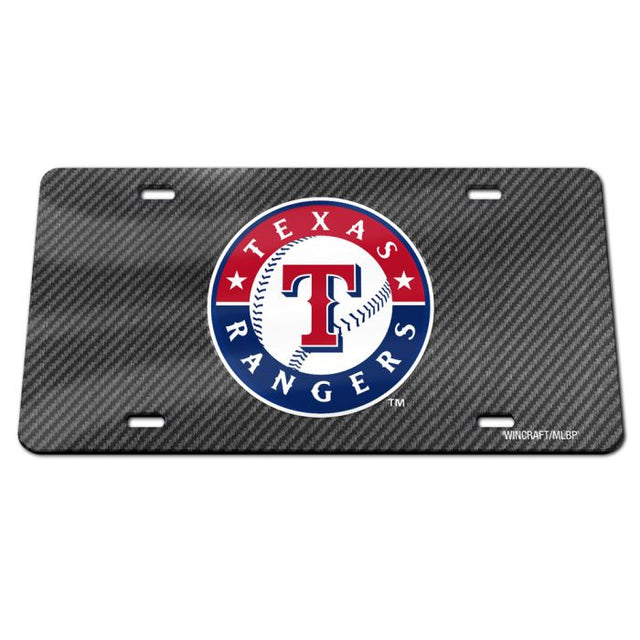 Texas Rangers CARBON Specialty Acrylic License Plate