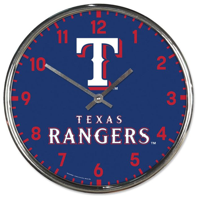 Texas Rangers Chrome Clock