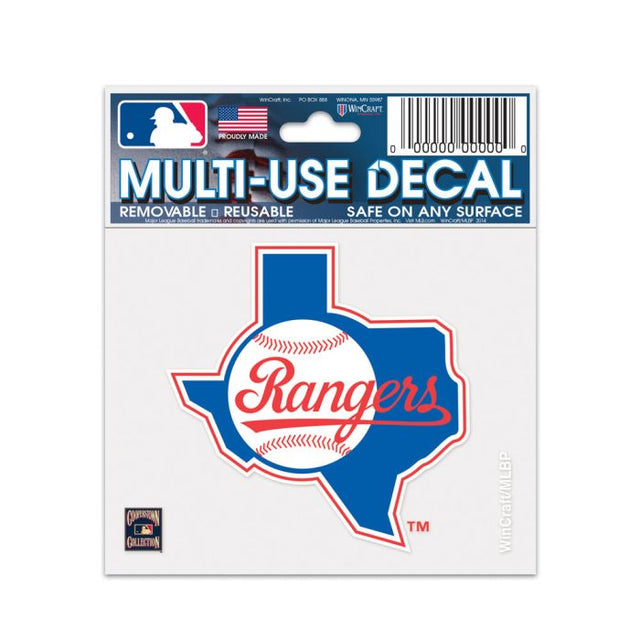 Calcomanía multiusos de los Texas Rangers/Cooperstown de 3" x 4"