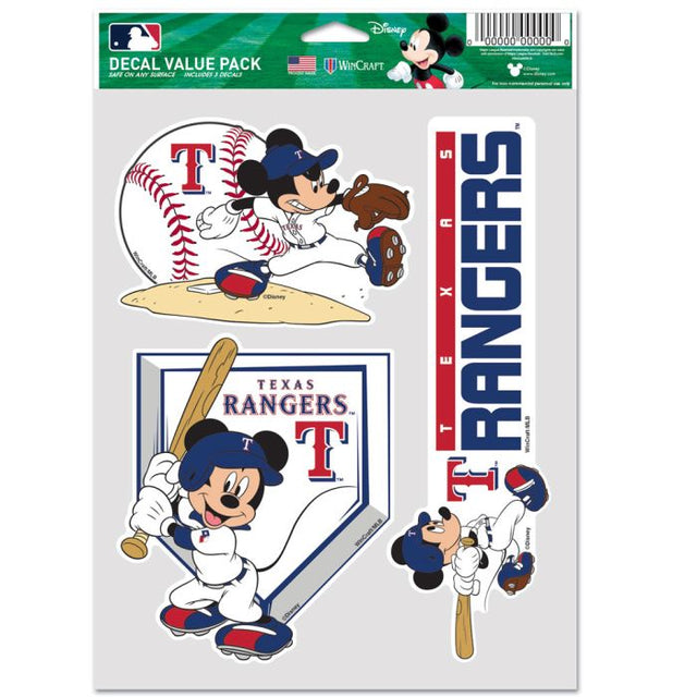 Paquete multiusos para 3 fanáticos de Texas Rangers/Disney